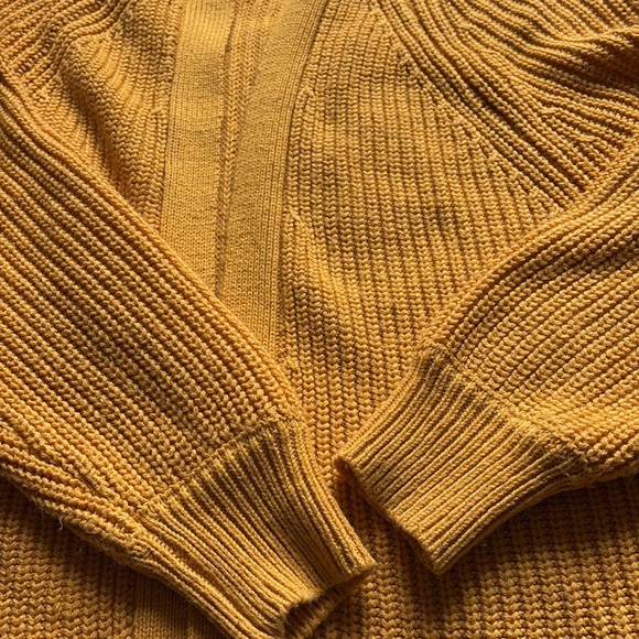 Garage Mustard Yellow Open Knit Cardigan Small - Picture 3 of 8